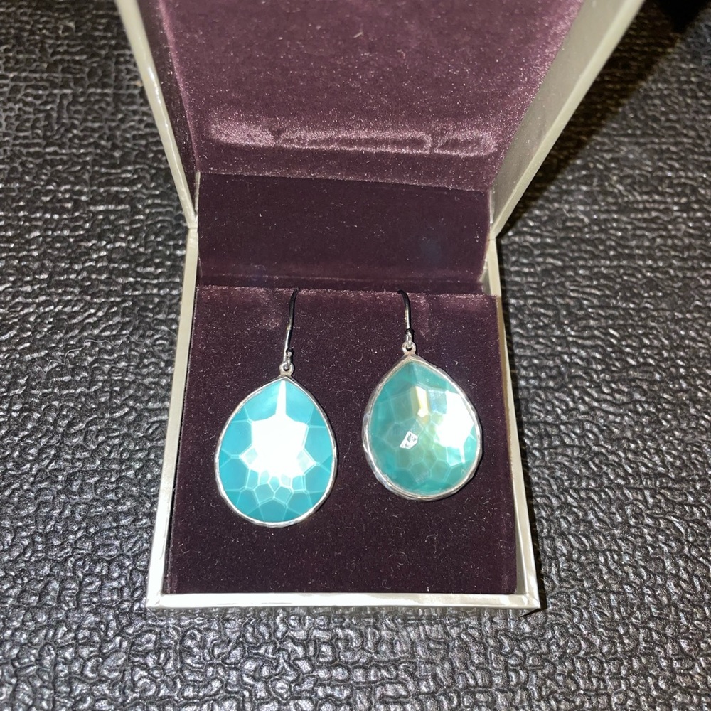 Ippolita turquoise Quartz & Mother of Pearl Large Teardrop Earrings